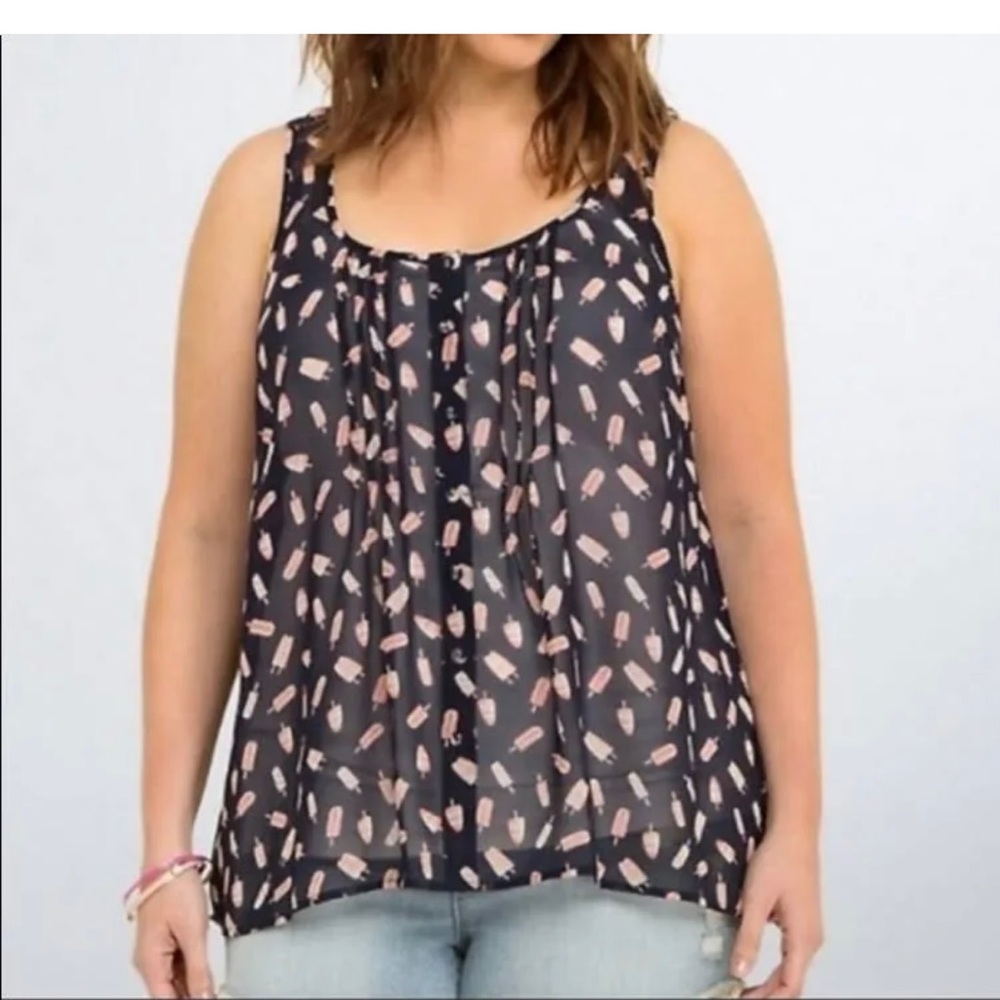 NWT Torrid POPSICLE CHIFFON TULIP BACK TANK TOP